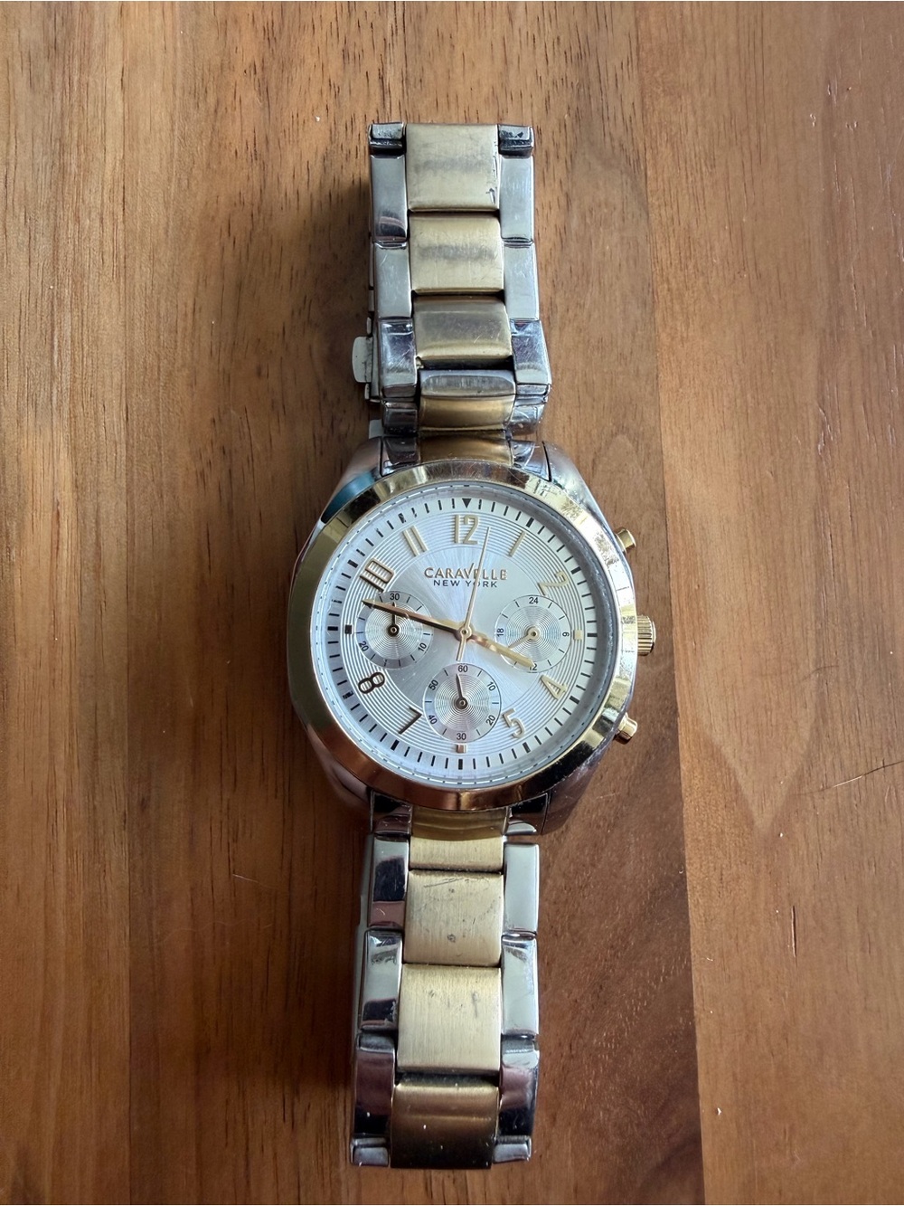 Caravelle NY Women's Two-Tone Gold and Silver Chronograph Watch